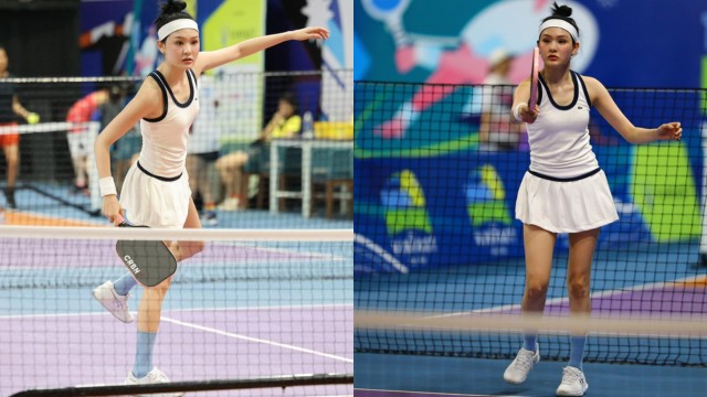 Mặc dù thua đậm, nhưng set đồ thể thao lại giúp giọng ca 9X gây được nhiều sự chú ý khi làm nổi bật làn da trắng sáng mịn màng cùng đôi chân thon dài của cô.