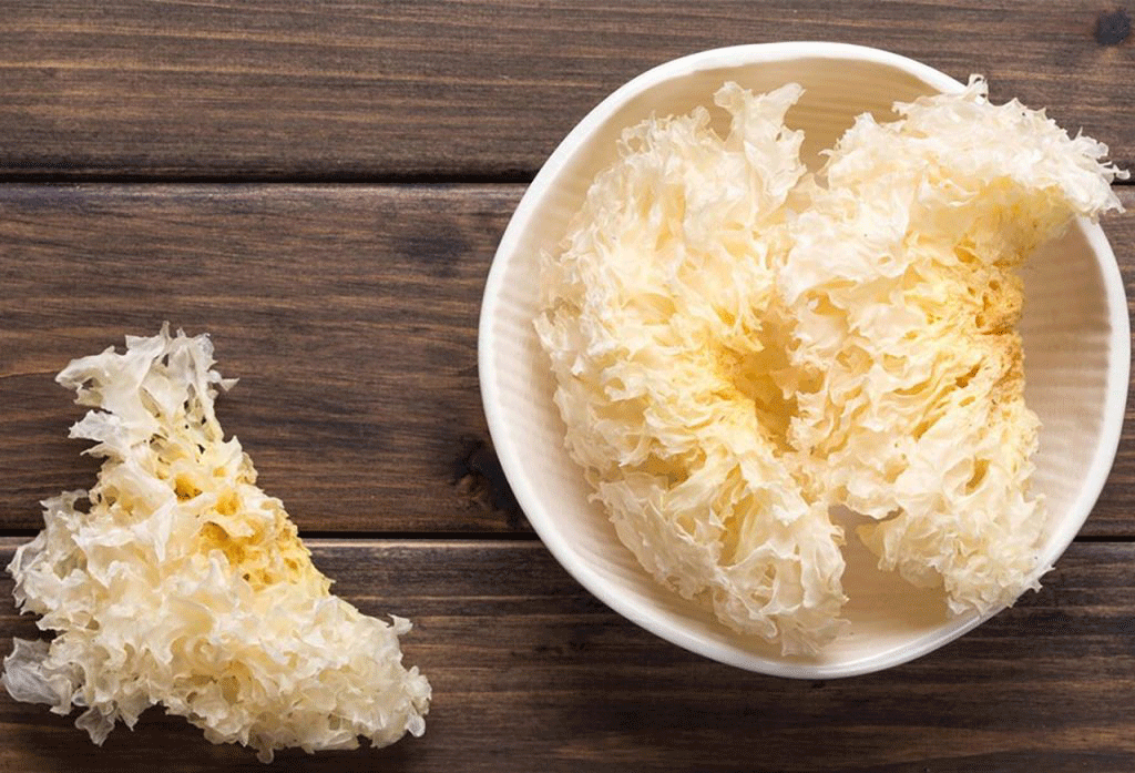 Nấm tuyết bị vàng có ăn được không? Tác dụng của nấm tuyết?