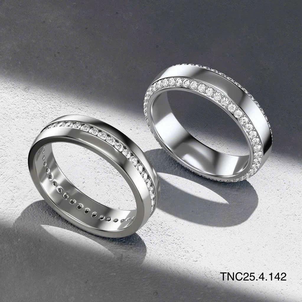 nhẫn cưới đính kim cương viền đẹp - 1